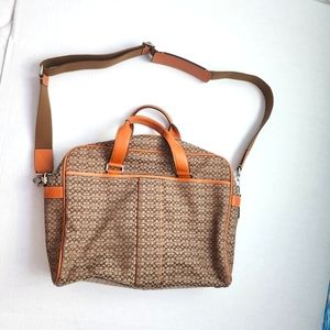 COACH logo computer bag